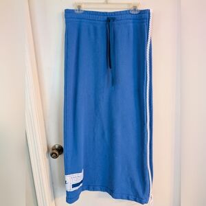 Nike Blue Fleece Long Skirt with Large Side Zipper Sz L